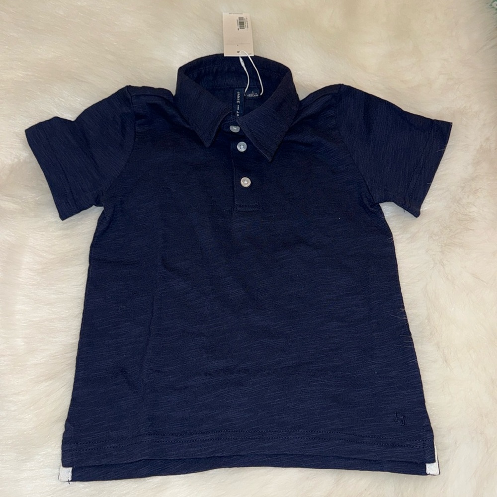 NWT! Boys slub polo in navy size 3